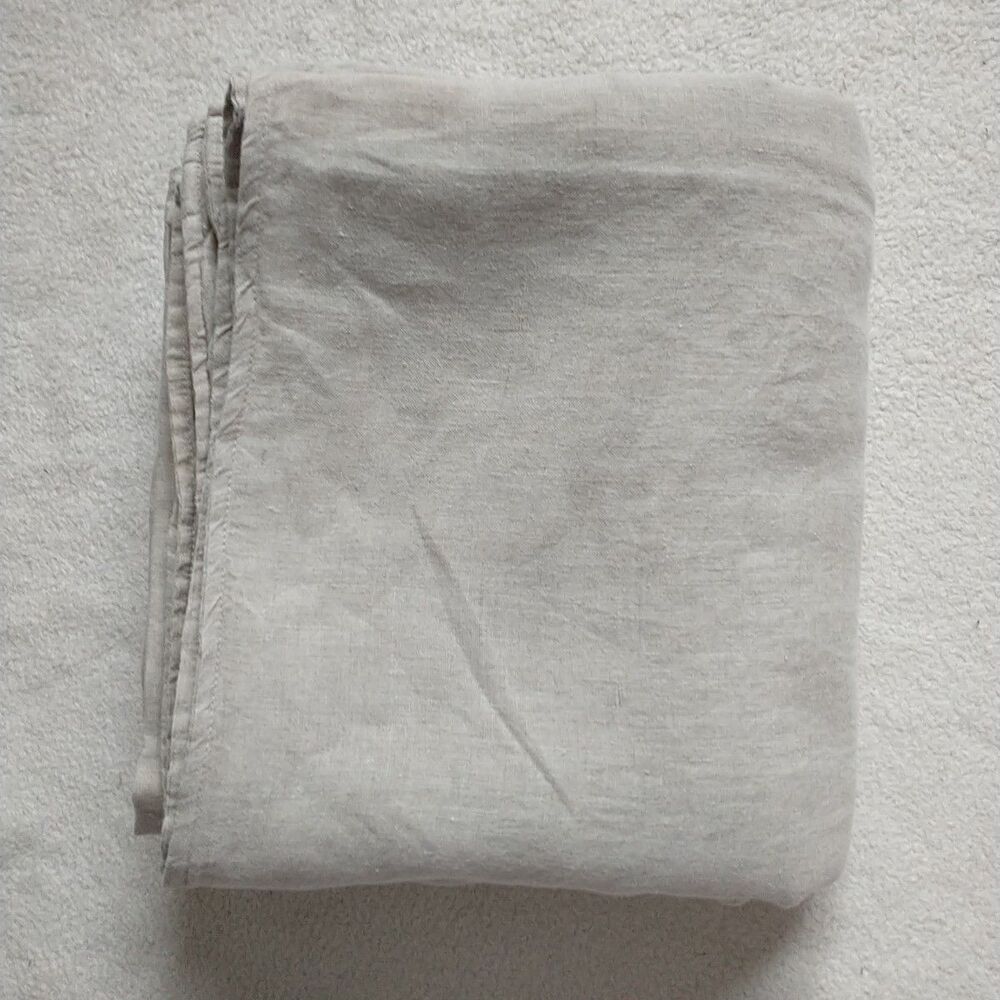 Buffy Duvet Cover Queen Size 100%Linen Beige Natural Minimalist 90x96"